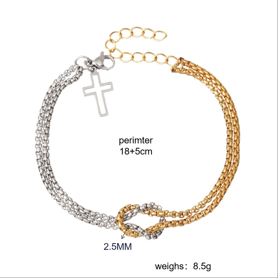 Men's trend golden women's jewelry stainless steel