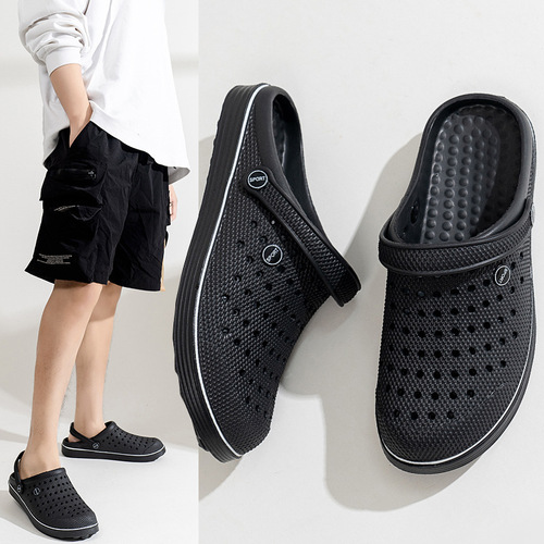 Men's Summer Outerwear Casual Suede-Feel Slip-On Slippers for Driving, Sports, Soft Sole Sandals