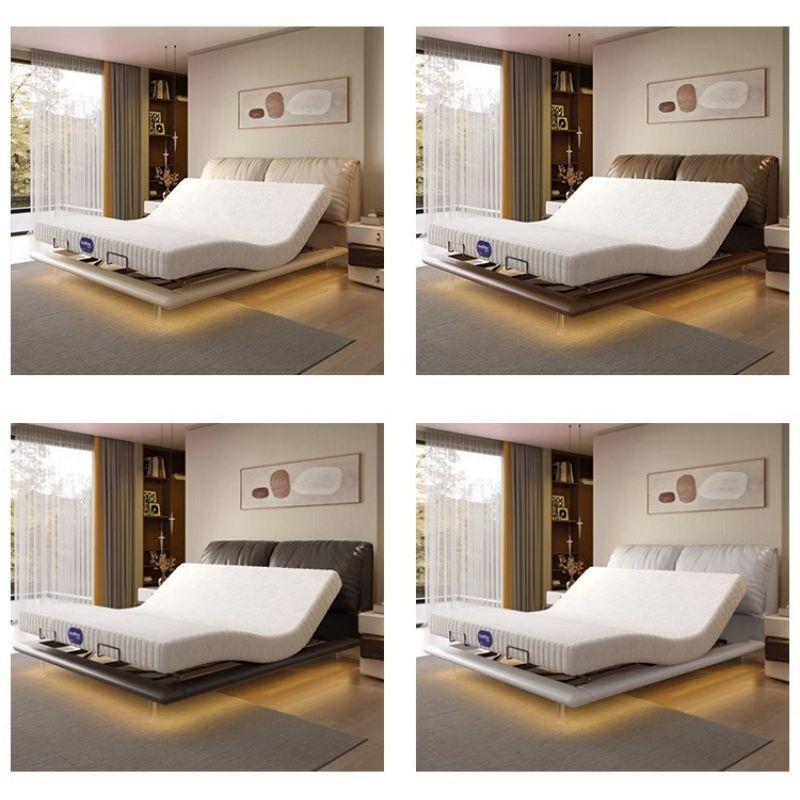 Cama eléctrica flotante italiana dormitorio moderno inteligente elevación de cuero de elefante multifuncional cero gravedad 0 presión cama asistida image 5