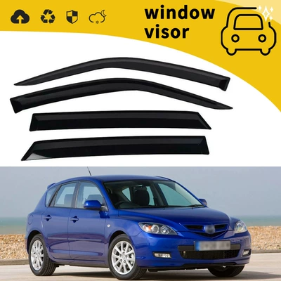 Suitable for 07-20 mA Zida 3 Angke Sela star flying door rain shield window rain eyebrow modification decoration (Rain shield) - 07-mazda-3-hatchbackplastic-no-bright-strip-adhesive-4