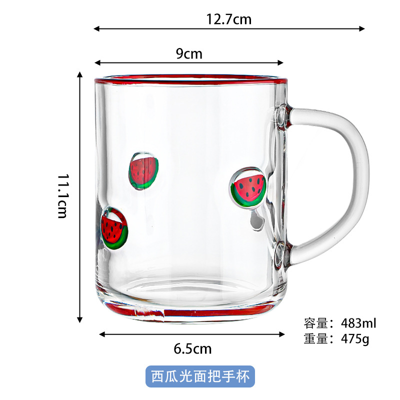 Taza de mango plano de sandía