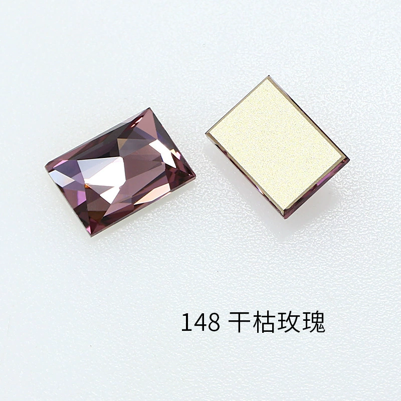 Dongzhou кристалл 14×10 мм без отверстия, прямоугольный цвет, супер яркий, посеребренная плоская основа, кадр K9 кристаллы для одежды, diy аксессуары