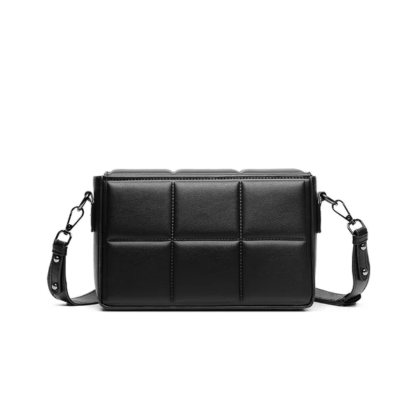 2026 New Trendy Brand Plaid Soft Leather Bag Business Casual Men's Bag Crossbody Shoulder Bag Niche Small Square Bag Wholesale