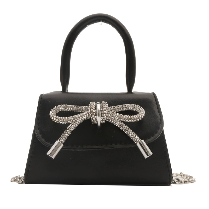 Small chain with bow, one-shoulder bag, shoulder bag, 2023 collection