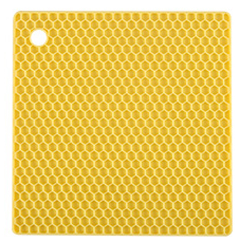 doble cara cuadrada espesa de silicona panal cocina resistente al calor cocina aislante anti-deslizante anti-calent almohadilla de mesa de comedor tazón de cocina