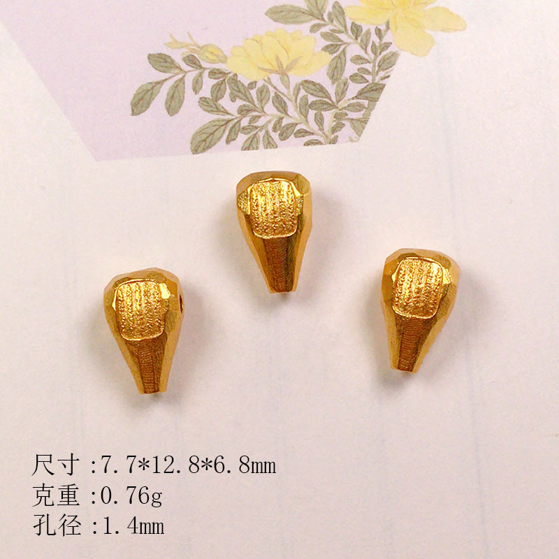 S925 Silver Gold-Plated Three-Way Phaseless Buddha Five-Sutra Accessories Bracelet Necklace String Decoration DIY Handmade Bead Semi-Finished Product