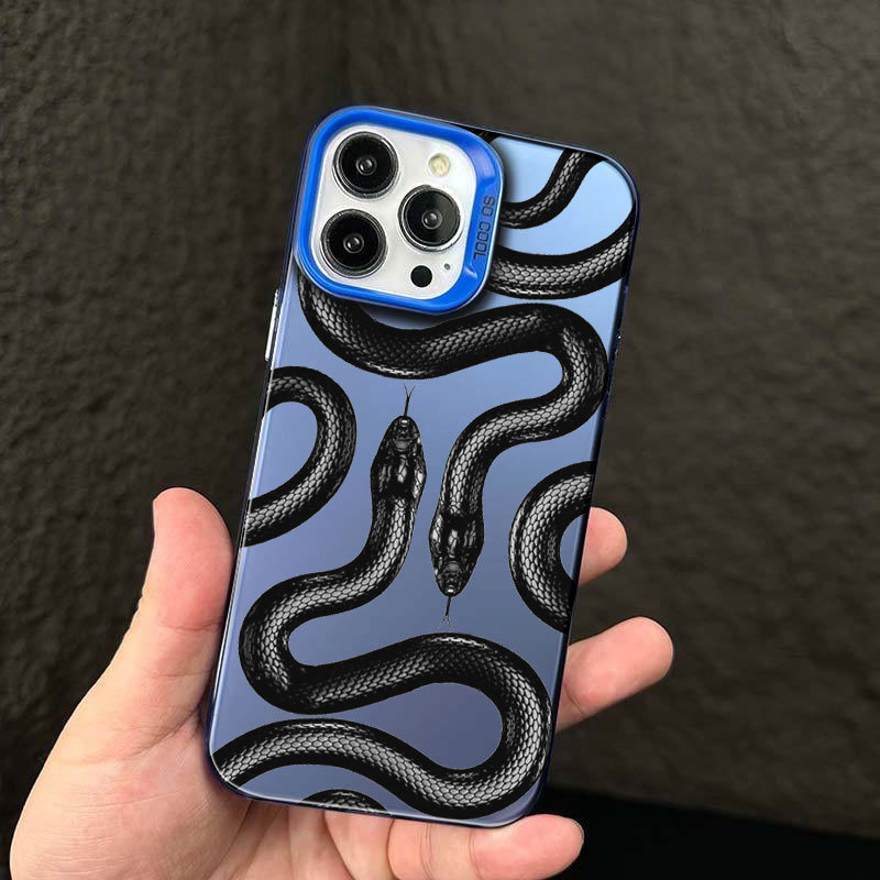 Colorido plata negro rey serpiente para iPhone15 teléfono móvil caso Apple 14/13pro Max protección resistente a la gota todo incluido