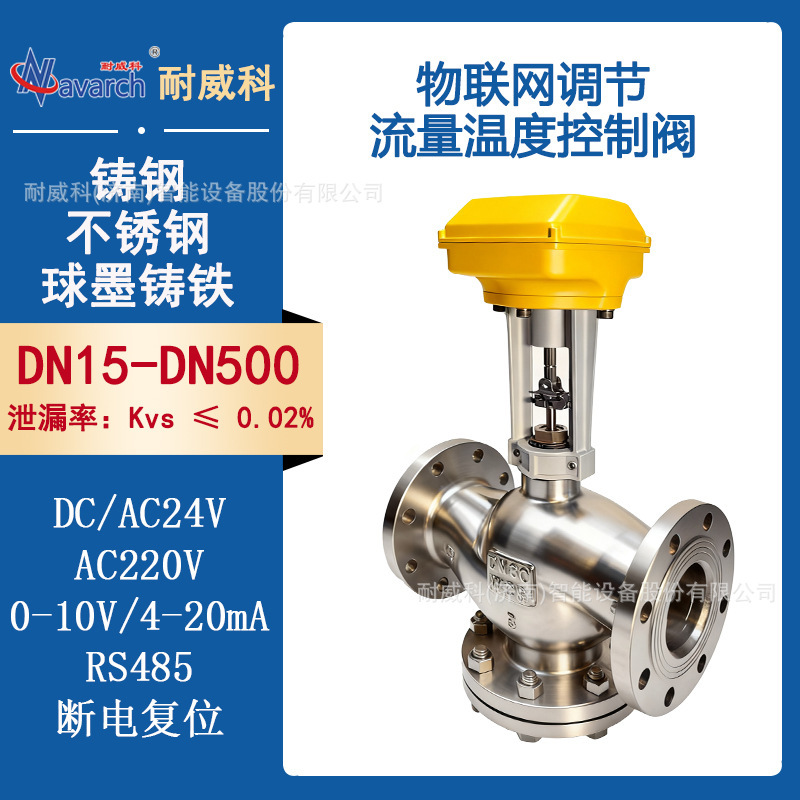 Internet of Things Regulating Flow Temperature Control Valve Cast Steel Material for District Heating Hvac with Ac220V Power Supply