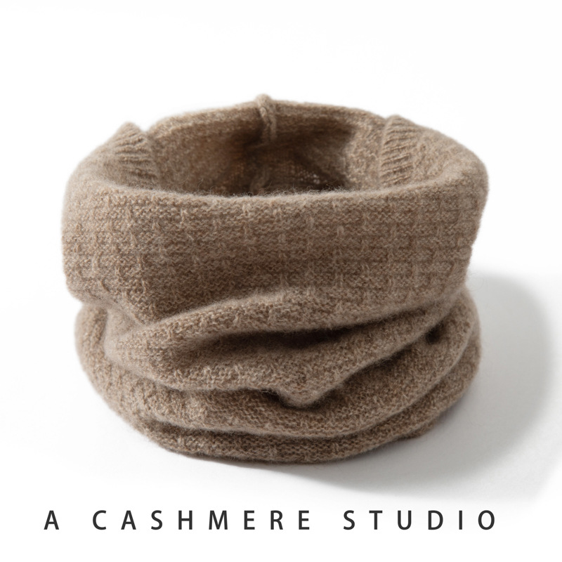 Lukaisha Heavyweight Thickened 100% Pure Cashmere Neck Warmer for Men and Women, Neck Protection Knitted Scarf, Winter Warm Pullover