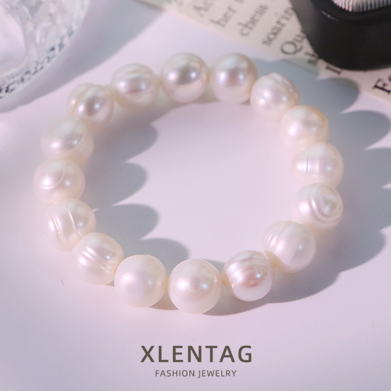 Original White Natural Pearl Threaded Bead Bracelet, Accessible Luxury and Versatile, Niche High-End Bracelet, Bracelet and Hand Jewelry