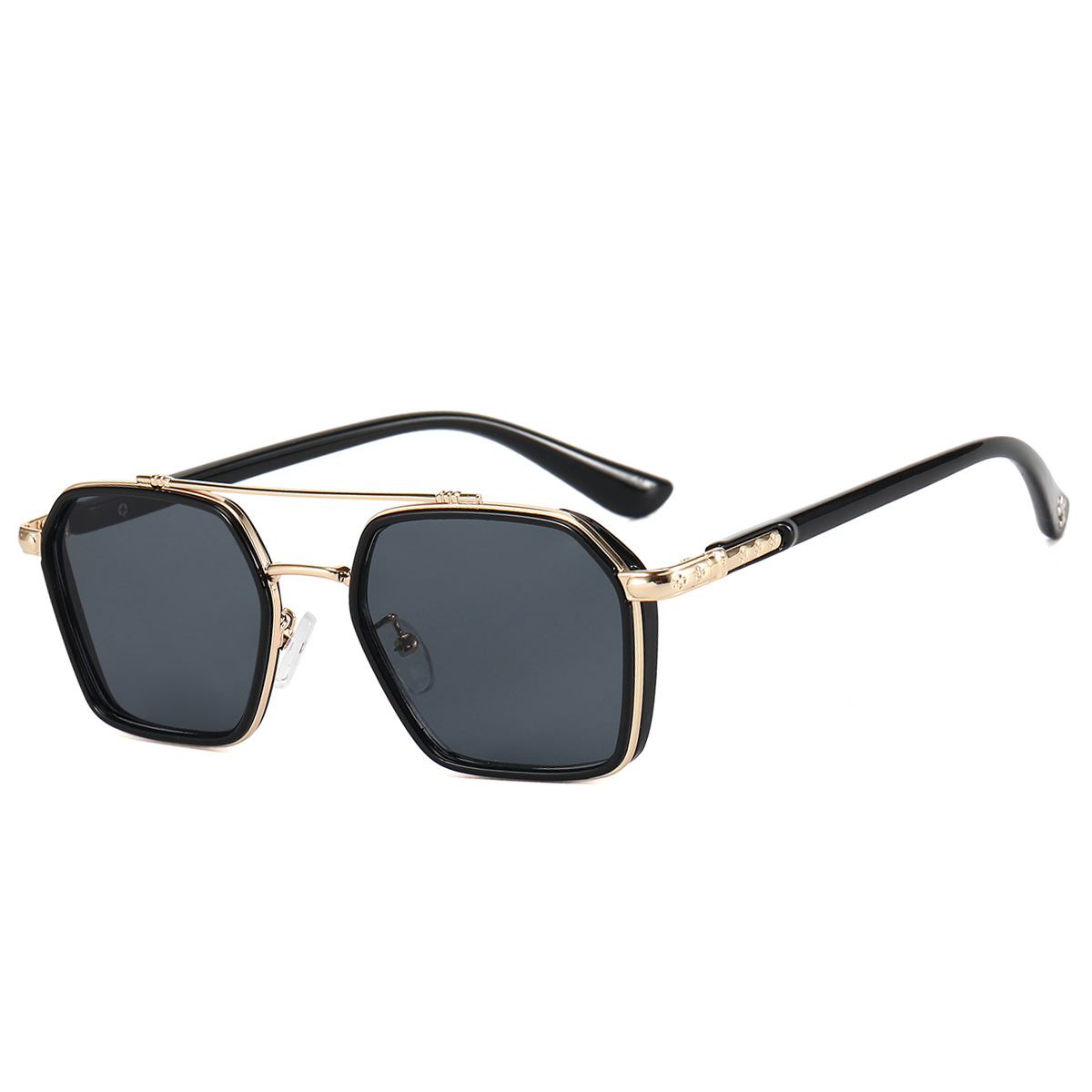 2021 vintage metal doble haz hombres y mujeres gafas de sol marco grande gafas piloto marco Chen Weiting mismo estilo 9301