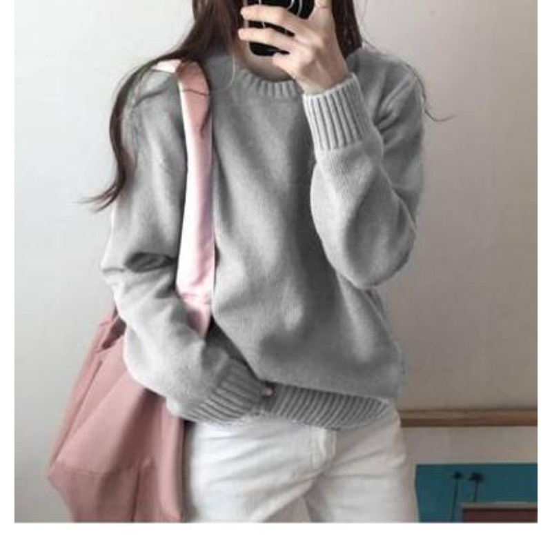 그레이/코트 이너 스웨터/슬리밍/빈티지/