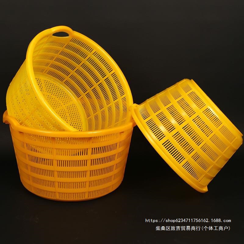 Cesta de plástico engrosada, cesta de sandía, caja redonda de transporte de frutas y verduras, caja de uvas, cesta de sandía, caja de rotación, otros