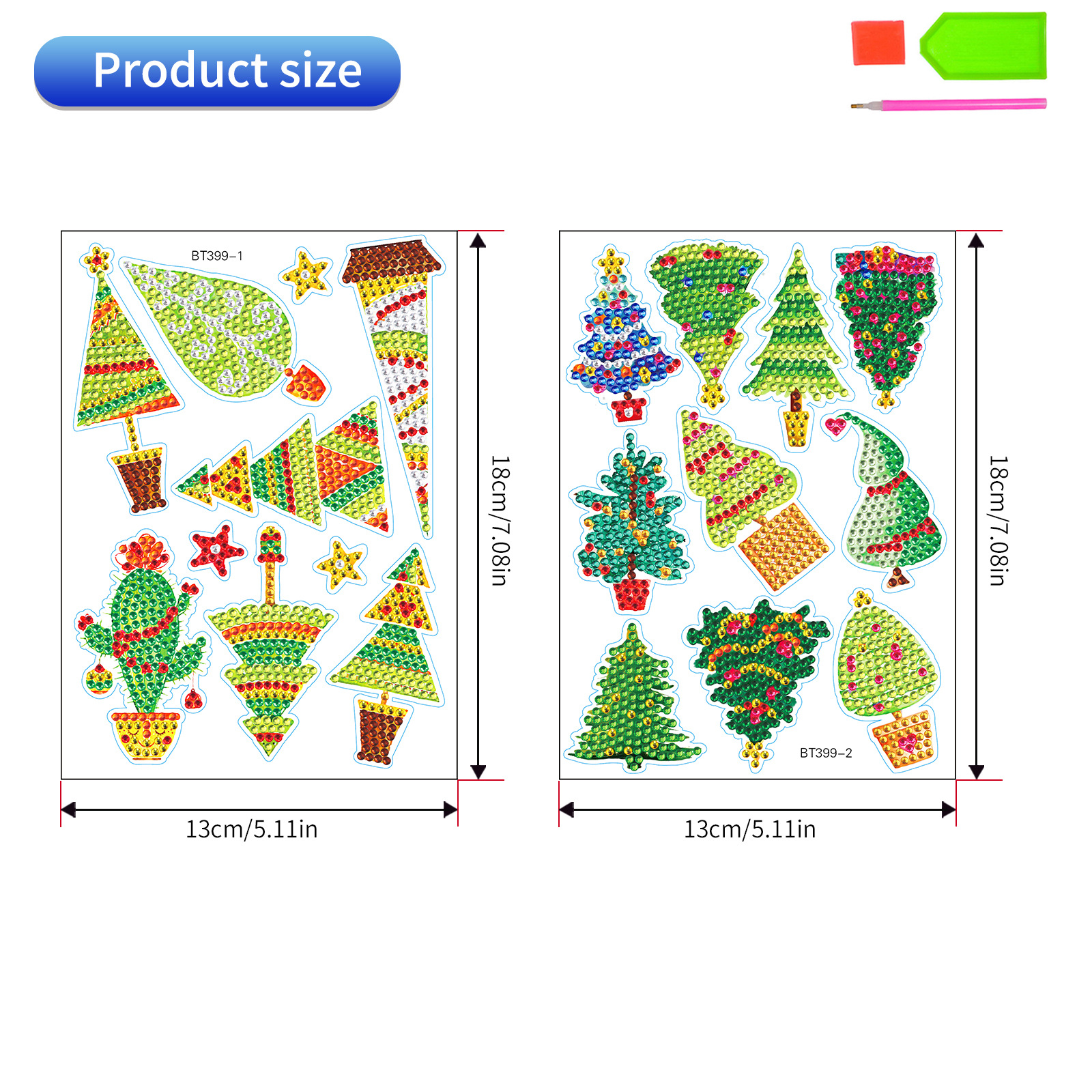 Navidad pintura de diamantes pegatinas al azar niños bricolaje dibujos animados hechos a mano pegatinas de pared de Santa Claus pegatinas de regalo de diamantes