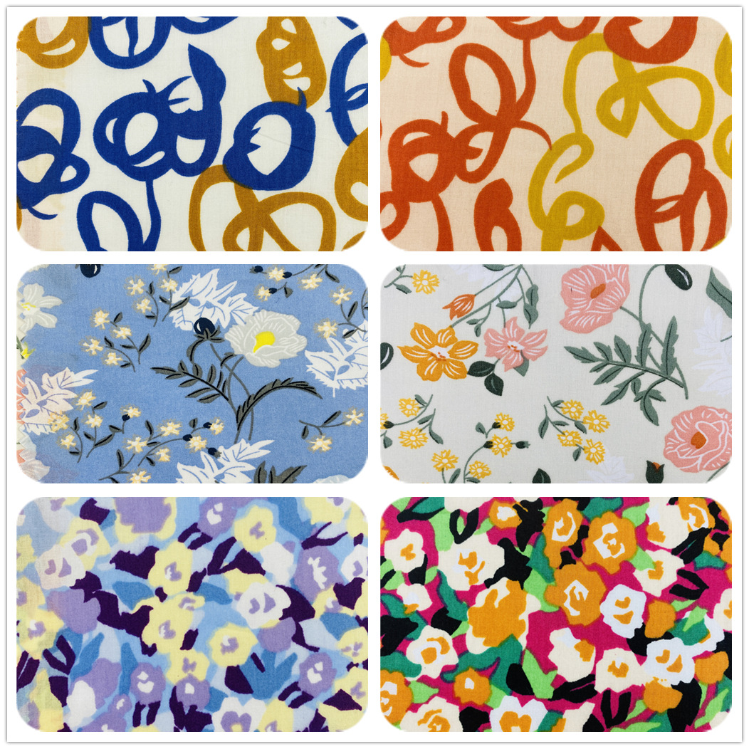 夏季薄款印花布 纯棉80支精梳棉印花 童装女装衬衣长裙服装面料