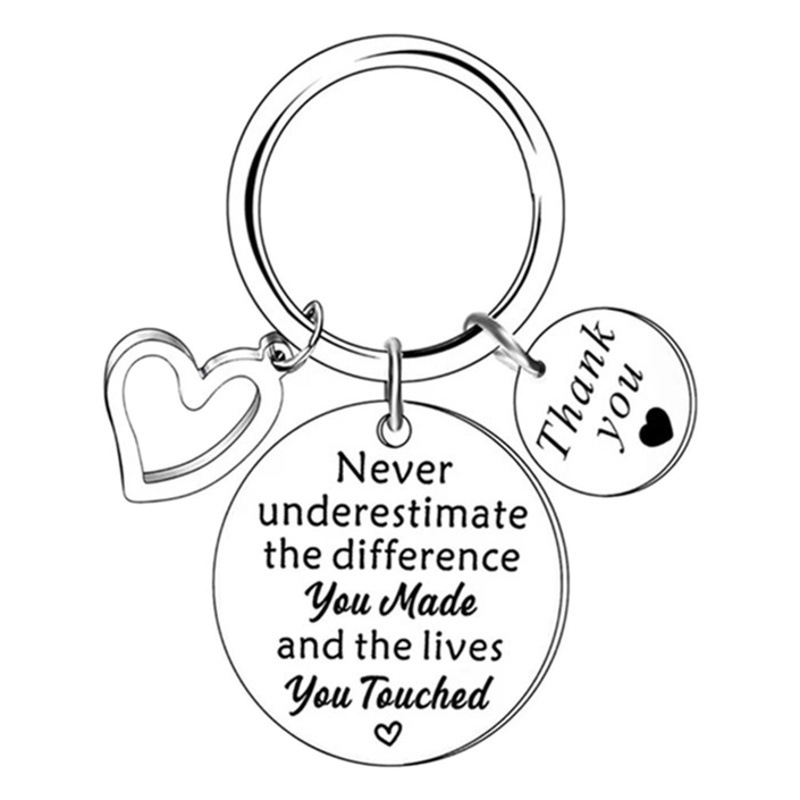 Regalo de Acción de Gracias inspirador Regalo De vacaciones regalo creativo personalizado para damas colegas maestros llavero redondo de acero inoxidable