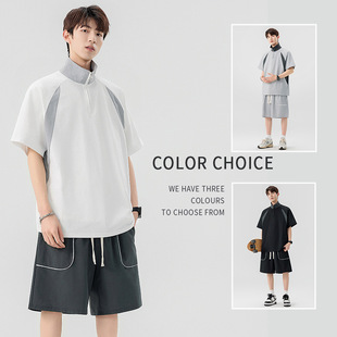 2025 New Summer Korean Fashion Suit Loose Young Handsome Couple Suit Absorbs 196% Water and Is Antibacterial and Anti-A