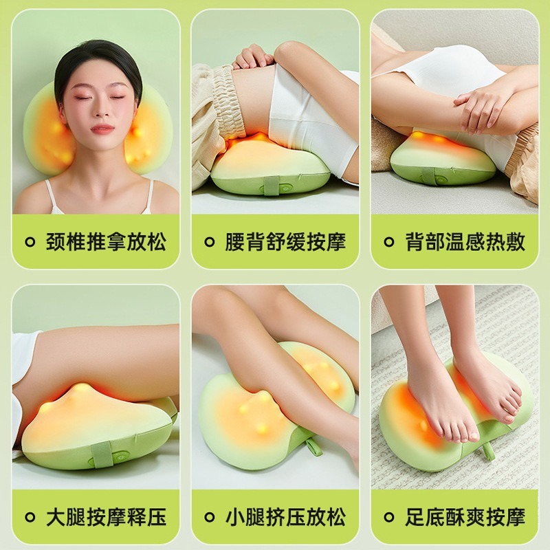 奥克斯颈椎按摩器腰背部肩颈按摩枕全身家用按摩仪器热敷工厂代发|undefined