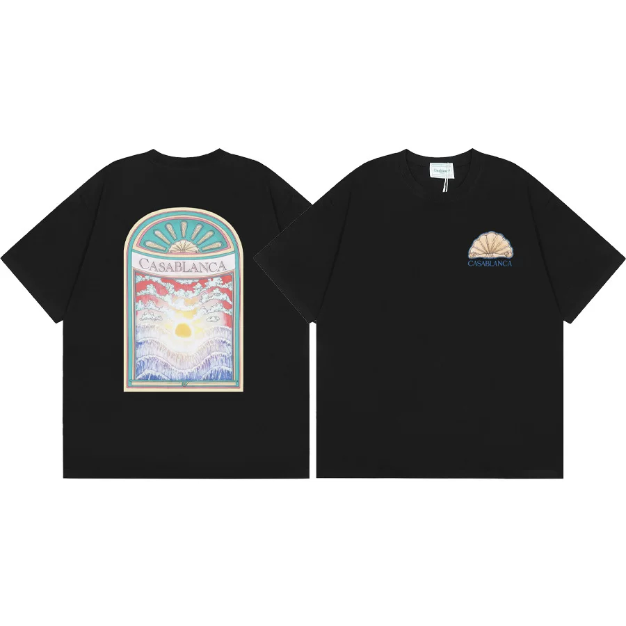 2024 Spring/Summer Casablanca Logo Print Unisex Loose Short-Sleeve T-Shirt