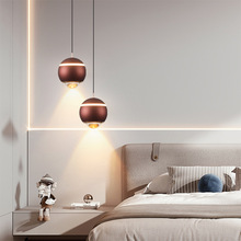 北欧升降小吊灯创意长线卧室床头餐厅吧台灯极简铝材酒店前台灯具