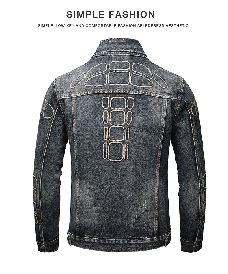 Giacca di jeans uomo stile casual loose lavato per primavera_voghion.com