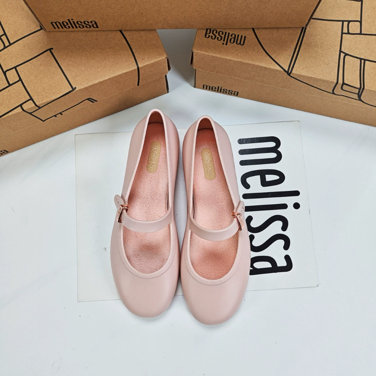 2025 Melissa одиночные туфли осень-зима балетные туфли с бархатной подкладкой простой плоский низ носок с квадратным носом Melissa Soft