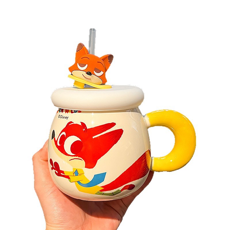 Mad Animal City Judy cerámica taza de agua de alto valor de la cara para niños oficina en el hogar regalo de cumpleaños