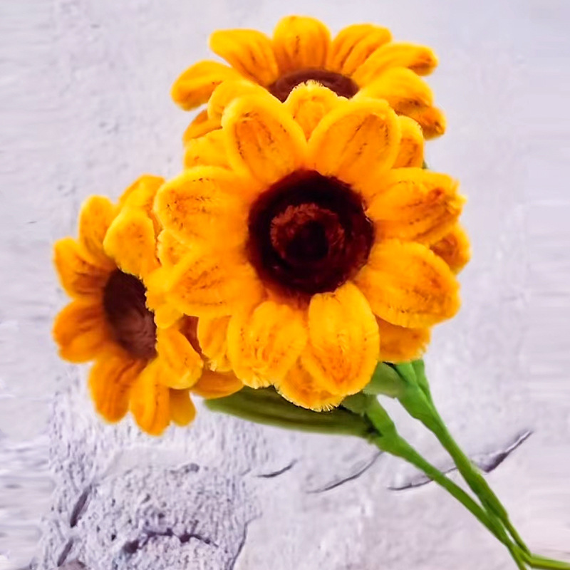 Ramo de girasol superdenso terminado Día del maestro Regalo de graduación de girasol creativo para compañeros de clase y maestros