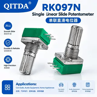 厂家自动化生产带定位中点电子负载仪15mm单联卧式三脚电位器B10K