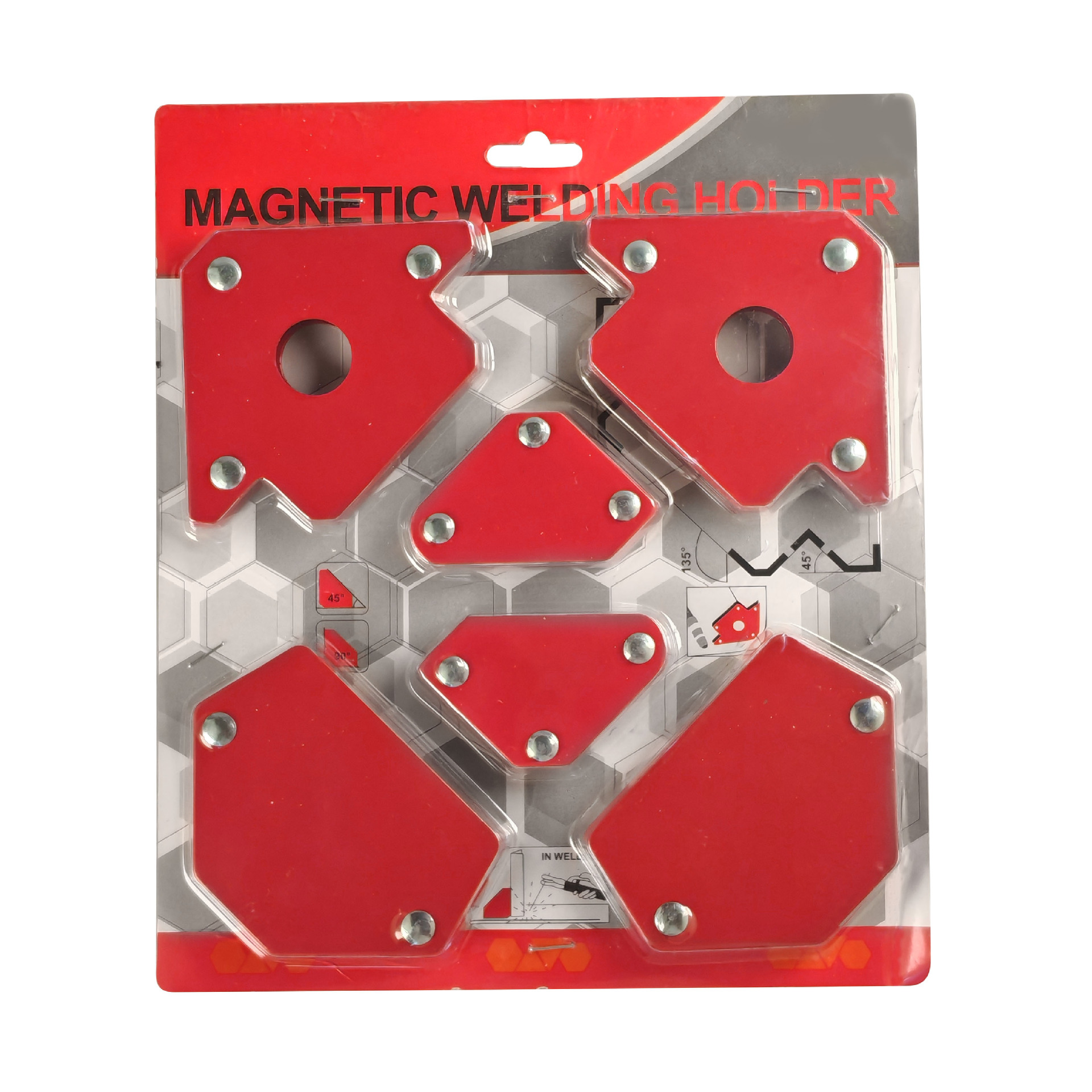 6PC插卡强磁性焊接定位器多角度固定器三角迷你磁铁电焊辅助工具