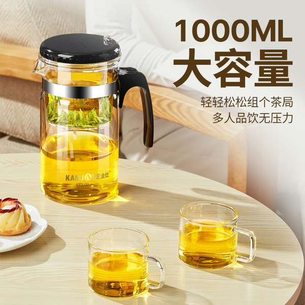 Capacious glass tea set
