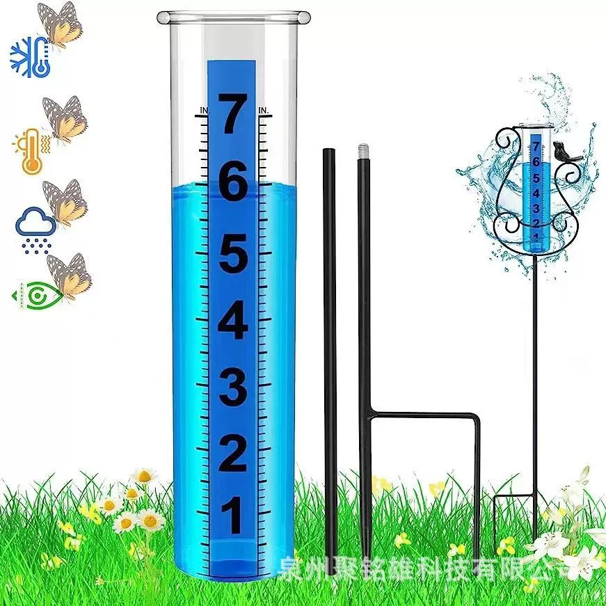 В наличии Новый дождемер пластиковая дождевик в синюю полоску простой и удобный искусственный дождемер для сбора дождевой воды