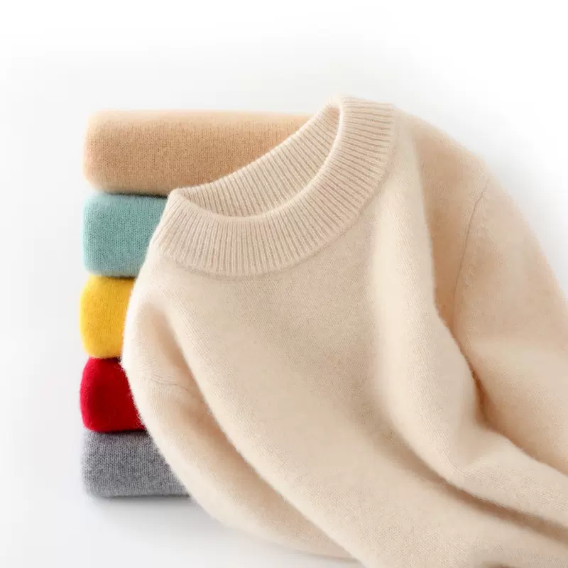 精选半高领儿童纯羊毛衫男女童双股加厚保暖毛衣宝宝打底上衣