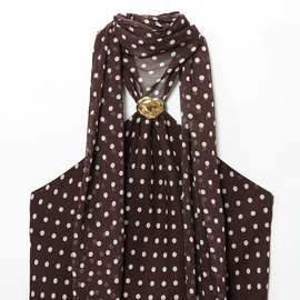 亚马逊批发秋季新款女装百搭套头波点附料挂脖领无袖上衣1165174