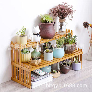 SOURCE Factory simple modern balcony bedroom multi-layer desktop flower stand succulent potted bamboo Mini Storage Rack