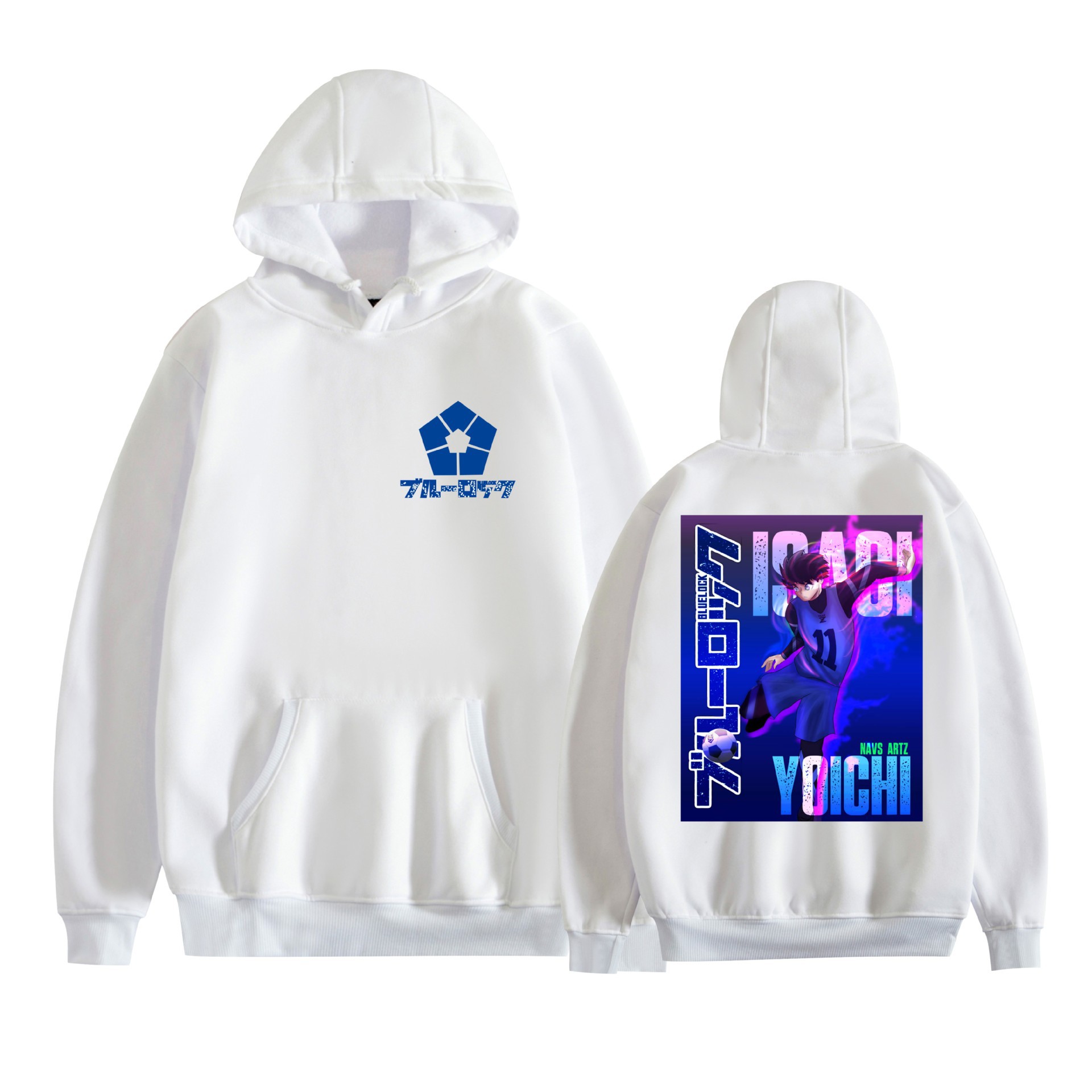 Nuevo estilo transfronterizo BLUE LOCK azul prisión animación periféricos hombres y mujeres suéter con capucha suelto casual