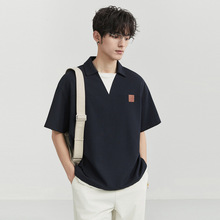 伯爵卓尔24夏季新款高级感撞色假两件POLO衫短袖韩版宽松休闲体恤