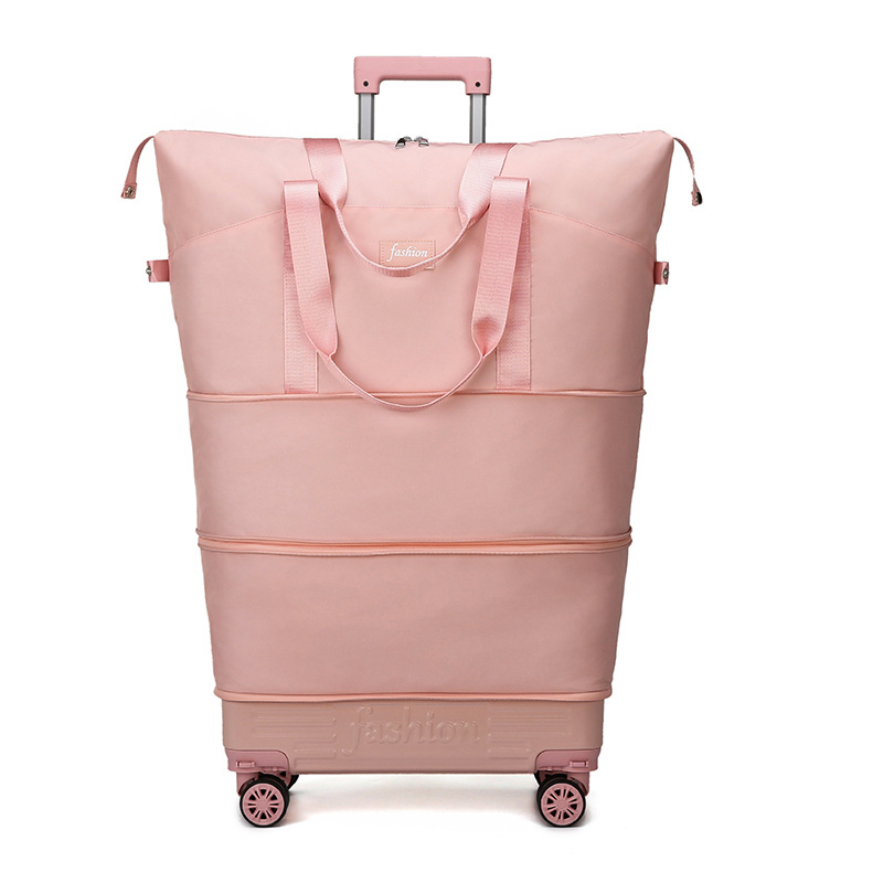 Fuchsia foldable removable suitcase