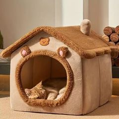 犬小屋タイプ四季通用 (シングルハウス) テディは冬に保温して猫小屋のペットベッドを洗うことができる