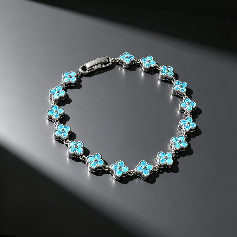 Wuzhou Source Pure Copper Jewelry Factory Zircon Flower Bracelet Vintage Gentle Girl's Accessories Cross-Border Platform One-Piece Wholesale Wuzhou Source Pure Copper Jewelry Factory Zircon Flower Bracelet Vintage Gentle Girl's Accessories Cross-Border Platform One-Piece Wholesale
