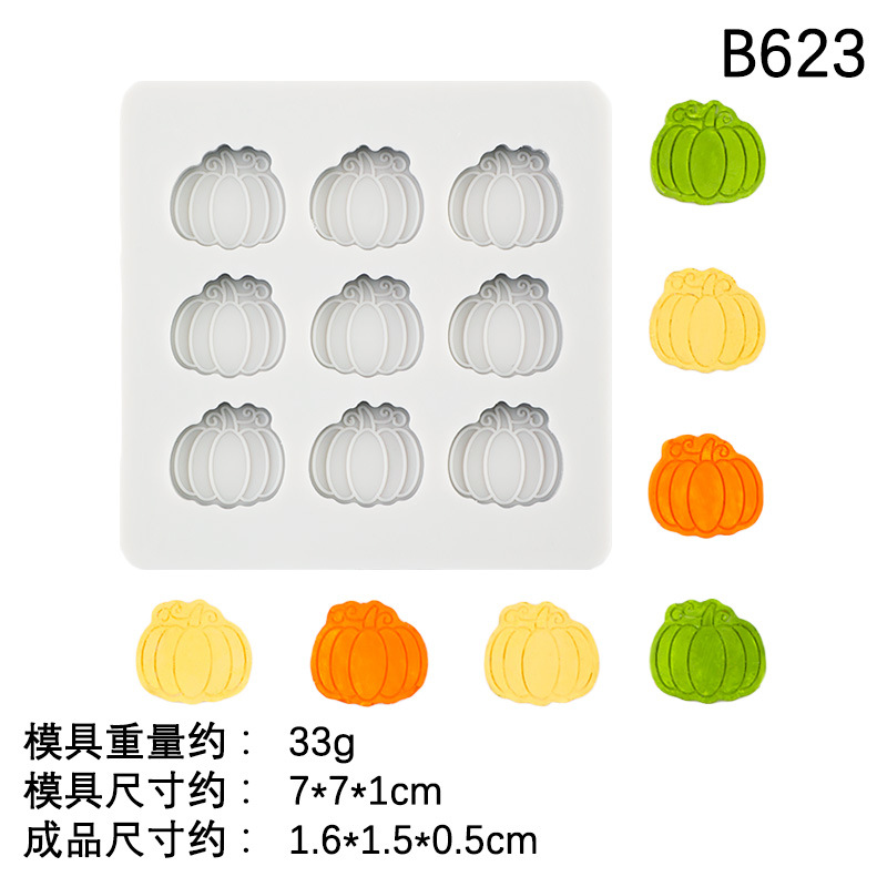 Lindo personaje de rana molde de silicona calabaza en forma de avellana molde de chocolate yeso goteo fuego pintura molde de cera