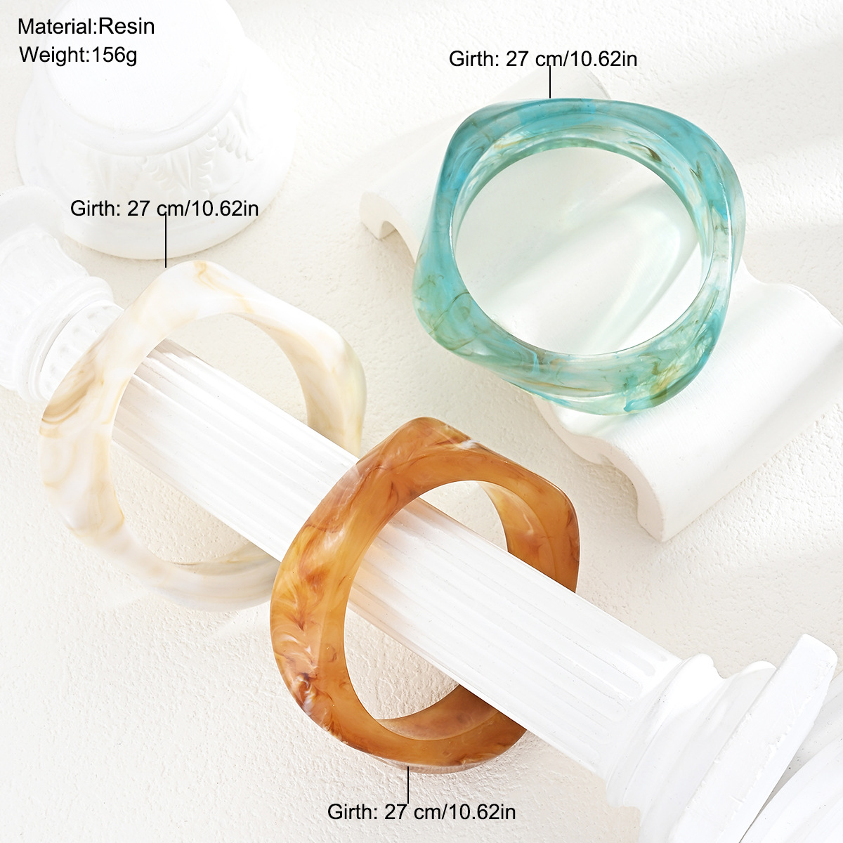 Europa y Estados Unidos transfronterizos geométricos contaminados pulsera acrílica irregular cuadrada nicho de diseño personalizado pulsera joyas