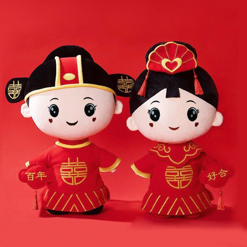 Muñeca de prensado para artículos de boda un par de regalos de boda muñeca de peluche de boda precoz decoración de la casa de boda