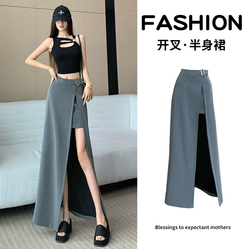 Реал ~ Толстый костюм MM Slim повседневная юбка женского пола нерегулярный тонкий дизайн