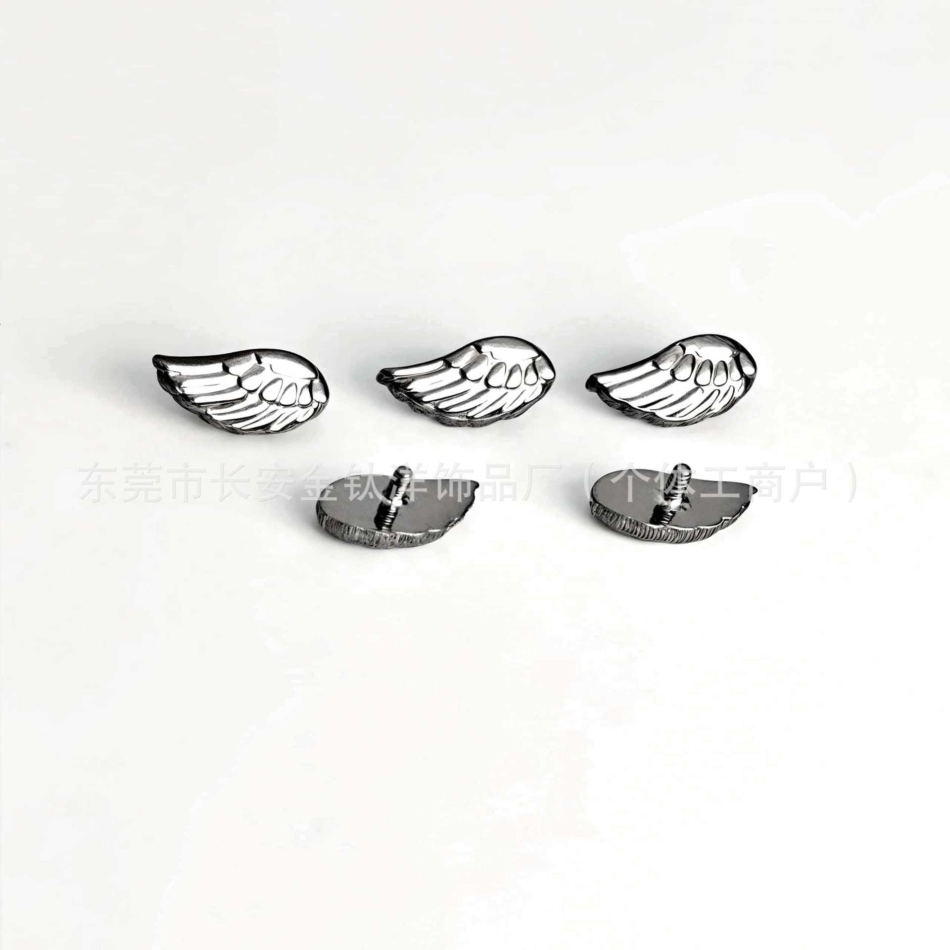F136 Titanium Angel Wings Internal Thread Earrings Lip Nails Nose Piercing Jewelry detail image 8