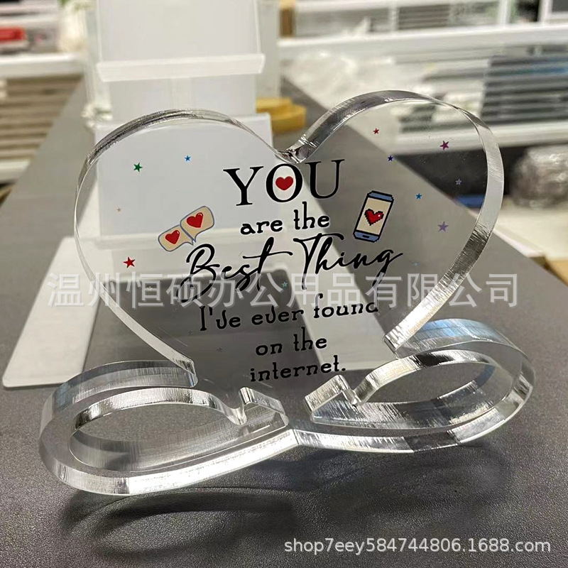 Acrílico amor decoración Amazon aniversario regalo para amigos y familiares ins decoración medalla en forma de corazón