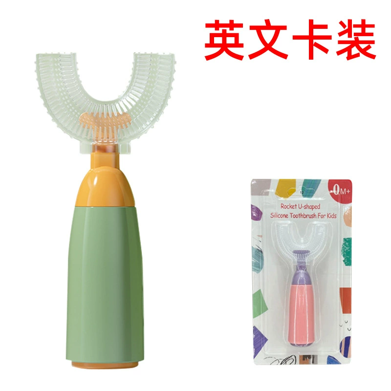 Английский карта для детей U-образная силиконовая зубная щетка Мягкая щетка с чисткой силиконовая ручная детская зубная щетка 8314