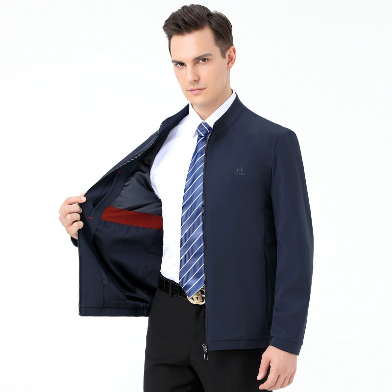 (2개) 2021 가을과 겨울 새로운 중년 남성 자켓 비즈니스 캐주얼 칼라 재킷 패션 남성 코트 도매