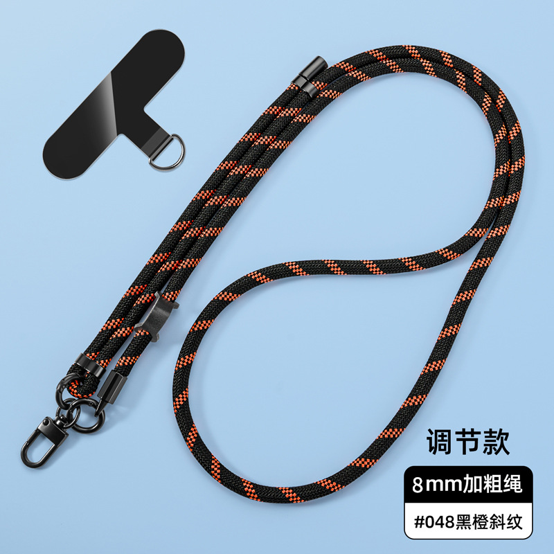 Cordón para teléfono móvil de 8mm, cuello colgante, mensajero, muñeca, eslinga de nailon resistente, cuerda anti-pérdida, longitud ajustable, espalda