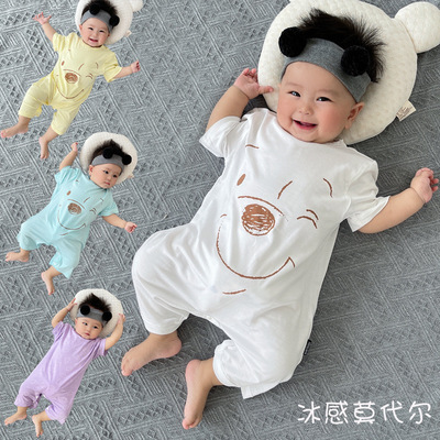baby one-piece garment Thin section Summer wear new pattern baby Romper lovely Baby Climbing clothes summer Easy modal pajamas
